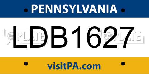 LDB1627 Pennsylvania License Plate