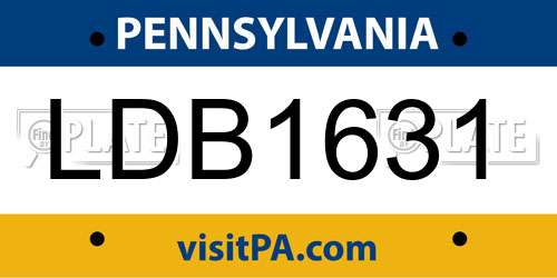 LDB1631 Pennsylvania License Plate