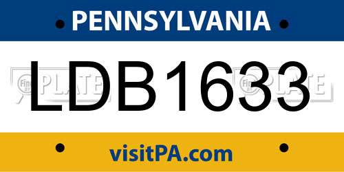 LDB1633 Pennsylvania License Plate