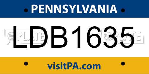 LDB1635 Pennsylvania License Plate