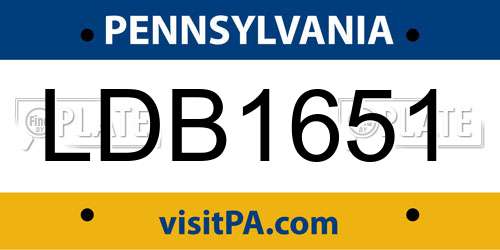 LDB1651 Pennsylvania License Plate