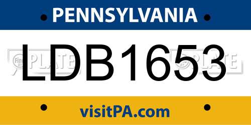 LDB1653 Pennsylvania License Plate