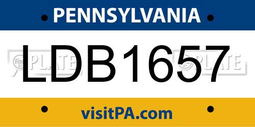 LDB1657 Pennsylvania License Plate