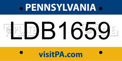 LDB1659 Pennsylvania License Plate