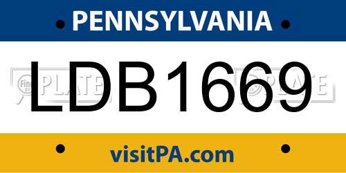 LDB1669 Pennsylvania License Plate