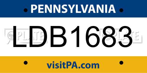 LDB1683 Pennsylvania License Plate