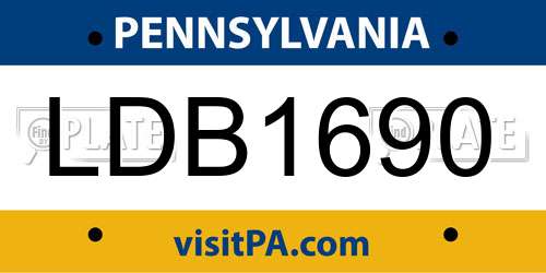 LDB1690 Pennsylvania License Plate