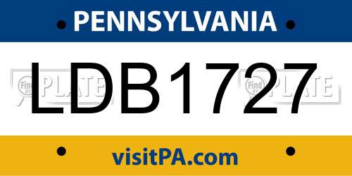 LDB1727 Pennsylvania License Plate