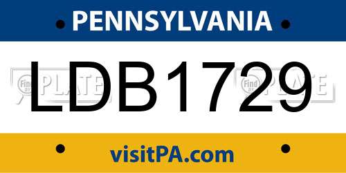 LDB1729 Pennsylvania License Plate
