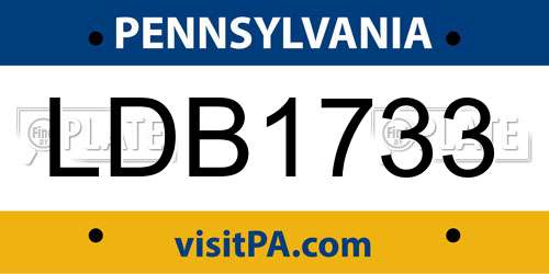 LDB1733 Pennsylvania License Plate