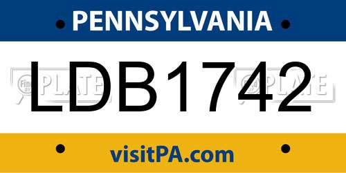 LDB1742 Pennsylvania License Plate