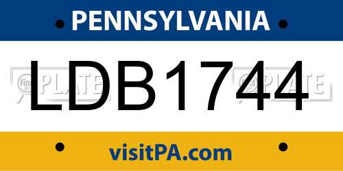 LDB1744 Pennsylvania License Plate