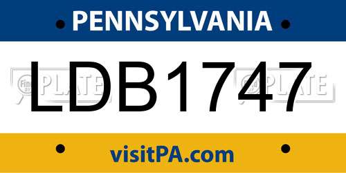 LDB1747 Pennsylvania License Plate