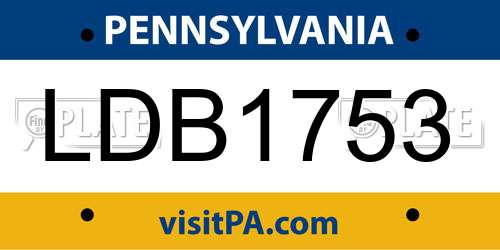 LDB1753 Pennsylvania License Plate