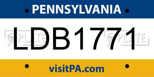 LDB1771 Pennsylvania License Plate