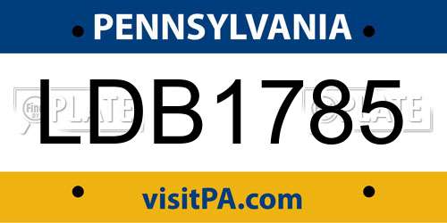 LDB1785 Pennsylvania License Plate