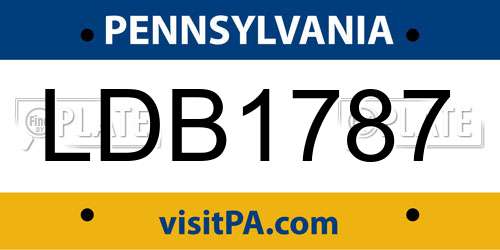 LDB1787 Pennsylvania License Plate