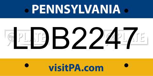 LDB2247 Pennsylvania License Plate