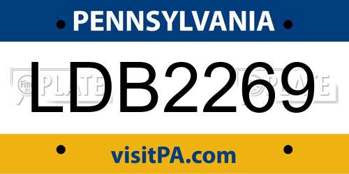 LDB2269 Pennsylvania License Plate