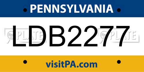 LDB2277 Pennsylvania License Plate
