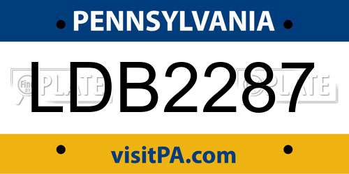 LDB2287 Pennsylvania License Plate