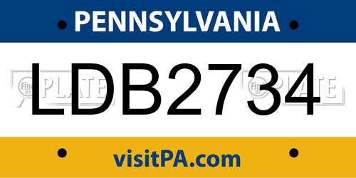LDB2734 Pennsylvania License Plate