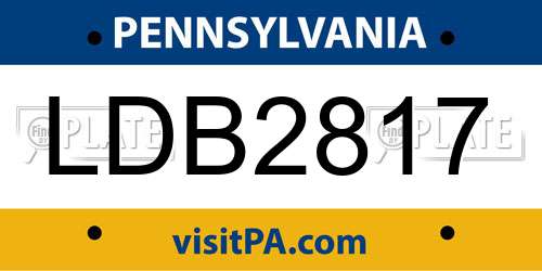 LDB2817 Pennsylvania License Plate