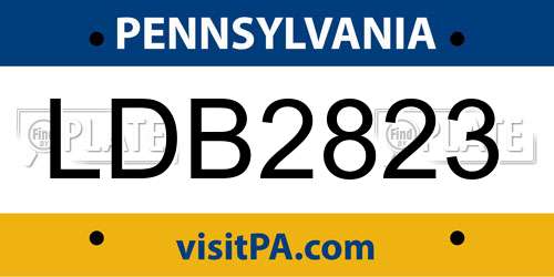 LDB2823 Pennsylvania License Plate