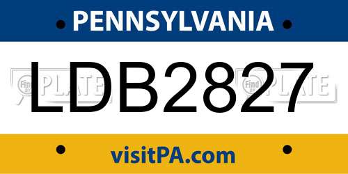 LDB2827 Pennsylvania License Plate
