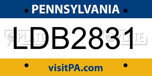 LDB2831 Pennsylvania License Plate
