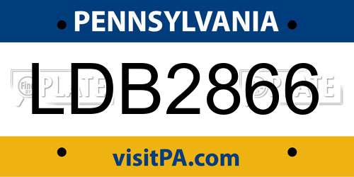 LDB2866 Pennsylvania License Plate