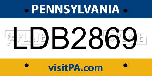 LDB2869 Pennsylvania License Plate