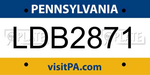 LDB2871 Pennsylvania License Plate