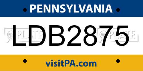 LDB2875 Pennsylvania License Plate