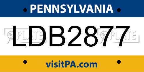 LDB2877 Pennsylvania License Plate