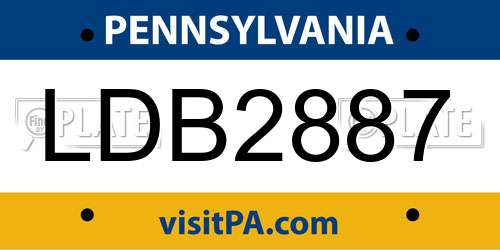 LDB2887 Pennsylvania License Plate
