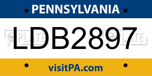 LDB2897 Pennsylvania License Plate