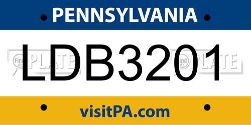 LDB3201 Pennsylvania License Plate