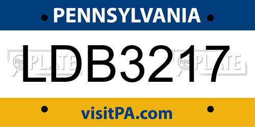 LDB3217 Pennsylvania License Plate