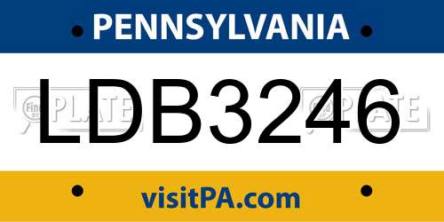LDB3246 Pennsylvania License Plate