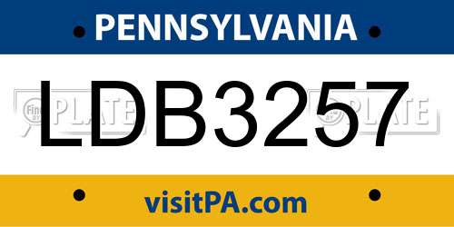 LDB3257 Pennsylvania License Plate