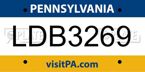 LDB3269 Pennsylvania License Plate