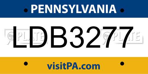 LDB3277 Pennsylvania License Plate