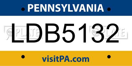 LDB5132 Pennsylvania License Plate