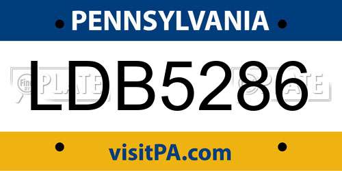 LDB5286 Pennsylvania License Plate