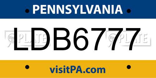 LDB6777 Pennsylvania License Plate