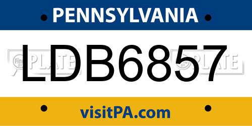 LDB6857 Pennsylvania License Plate