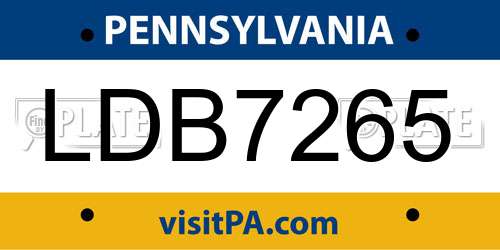 LDB7265 Pennsylvania License Plate