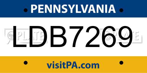 LDB7269 Pennsylvania License Plate