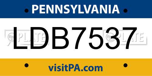 LDB7537 Pennsylvania License Plate